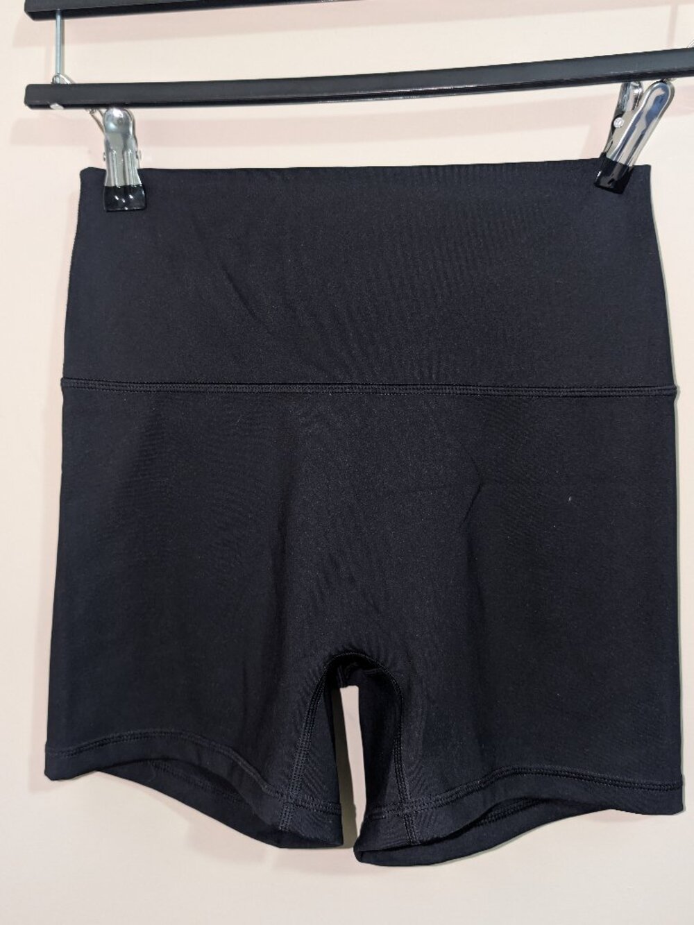 Black high-rise athletic/biker shorts 4" inseam
